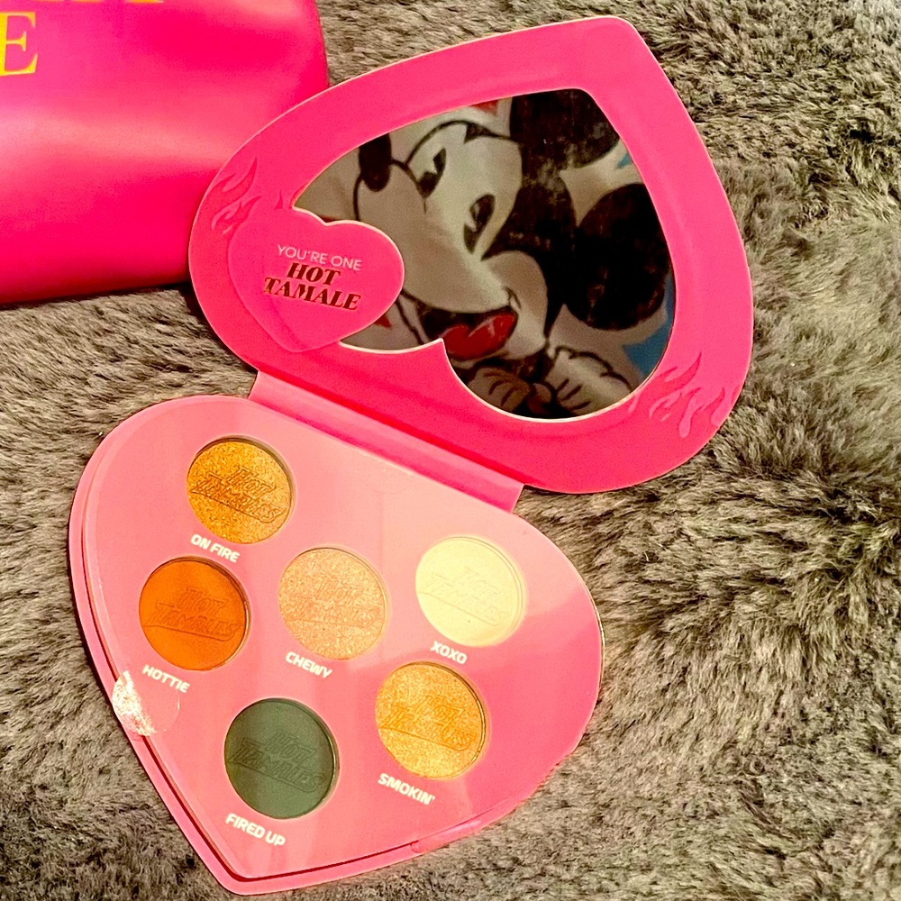 Brand New Hot Tamales Eye Shadow Pallet & Makeup Zip Bag